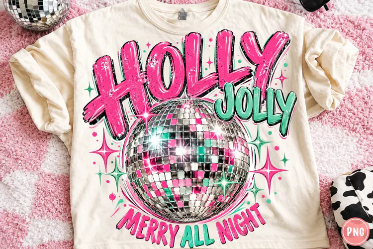 Retro Christmas Disco Ball PNG