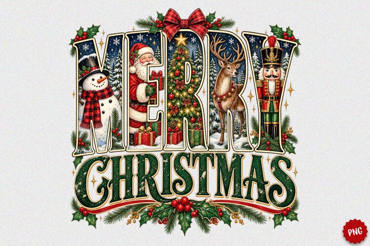 Vintage Christmas PNG example image 1