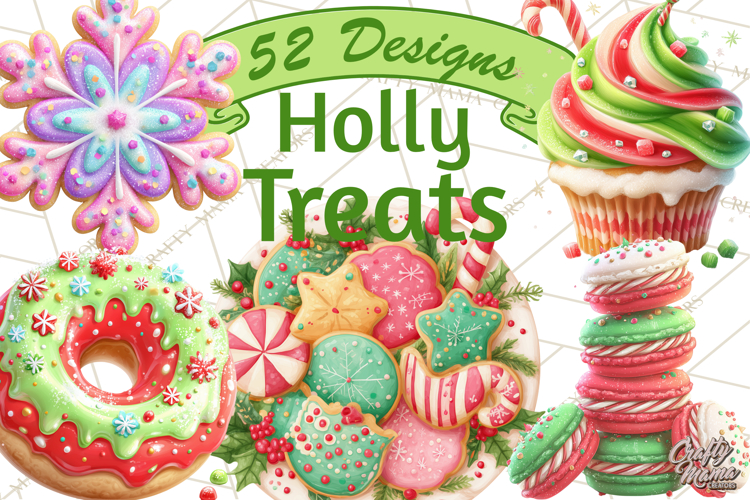 Christmas Cookies and Cupcakes Clip Art, Festive Holiday Png