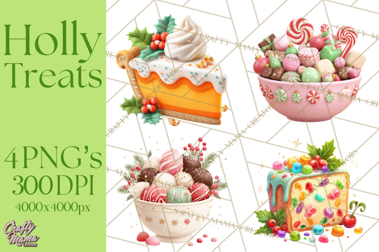Christmas Cookies and Cupcakes Clip Art, Festive Holiday Png