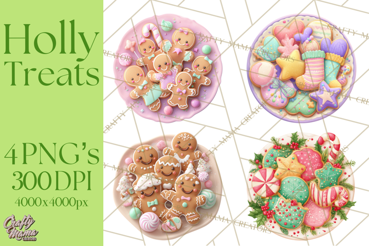 Christmas Cookies and Cupcakes Clip Art, Festive Holiday Png