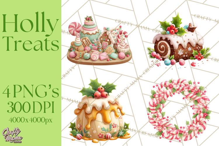 Christmas Cookies and Cupcakes Clip Art, Festive Holiday Png