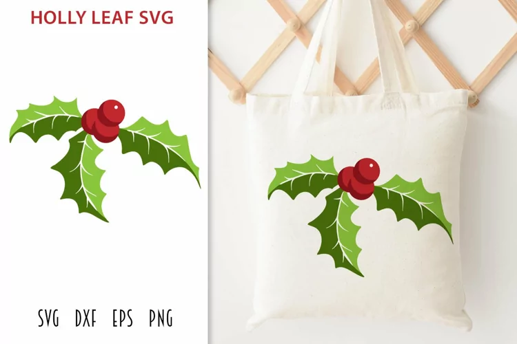 Holly Leaf SVG - Colorful Holly and Berries Cut File