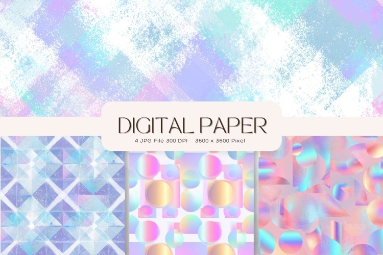 Pearl Hologram Background Texture Ombre Digital Paper