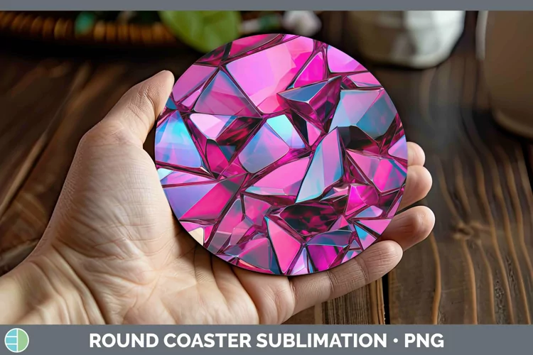 Holographic Berry Round Coaster | Sublimation Coaster Desig