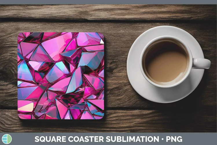 Holographic Berry Square Coaster | Sublimation Coaster Desi