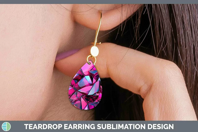 Holographic Berry Teardrop Earrings | Sublimation Earrings