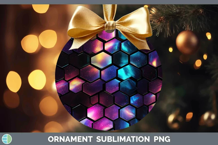 Holographic Black Ornament | Sublimation Bauble Designs