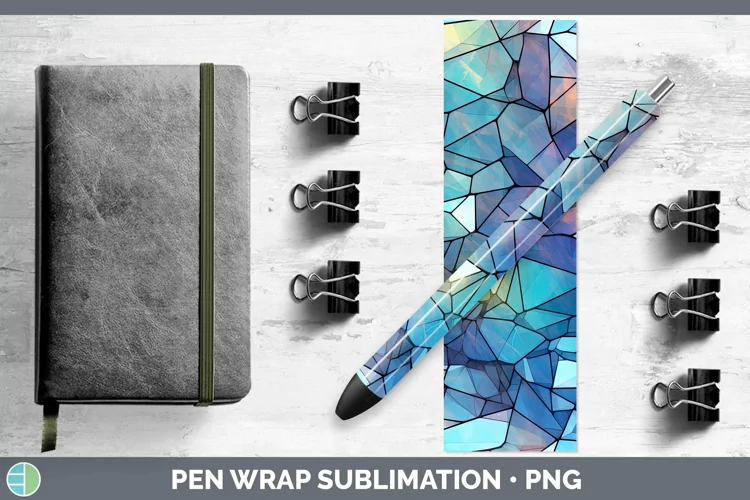 Holographic Blue Pen Wrap Sublimation Epoxy Pen Designs