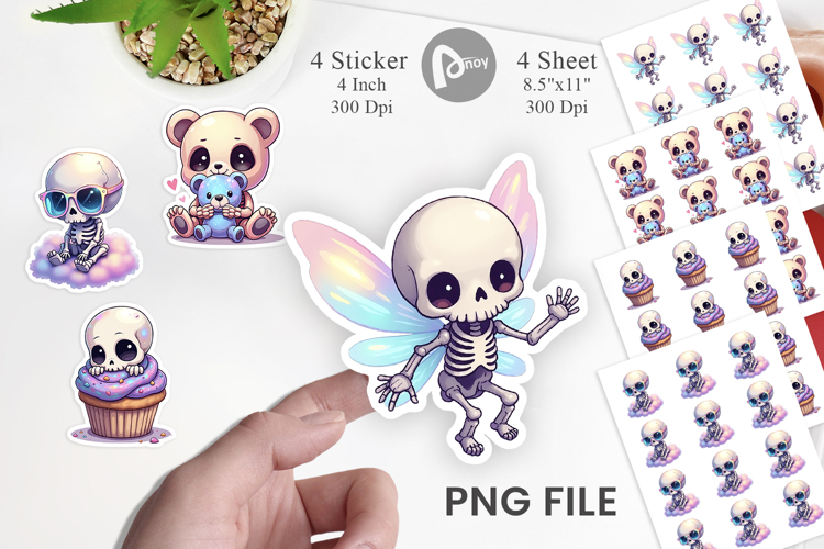 Holographic Skeletons Sticker
