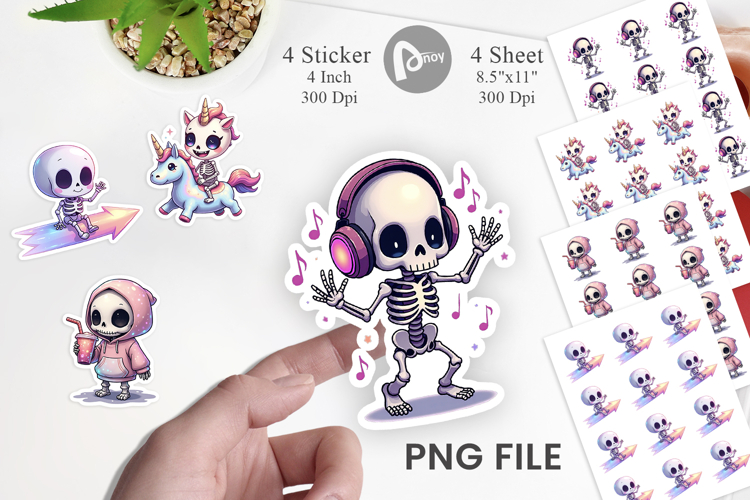 Holographic Skeletons Sticker