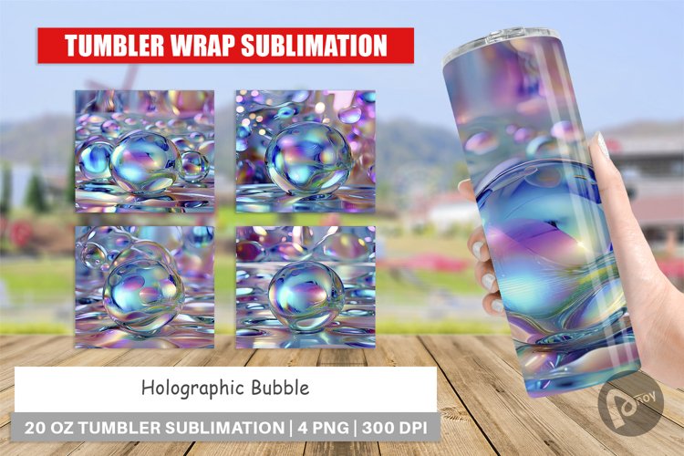 Tumbler Wrap Holographic Bubble
