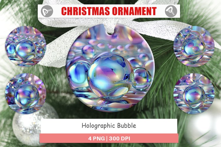 Christmas Ornaments Holographic Bubble example image 1
