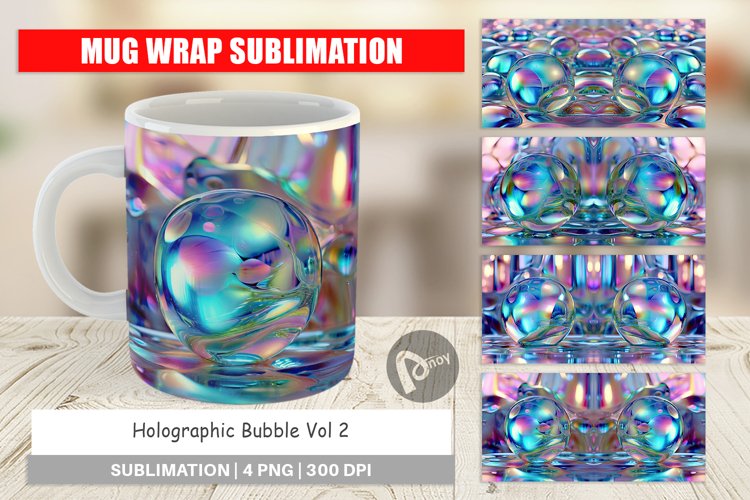 Mug Wrap Design Holographic Bubble