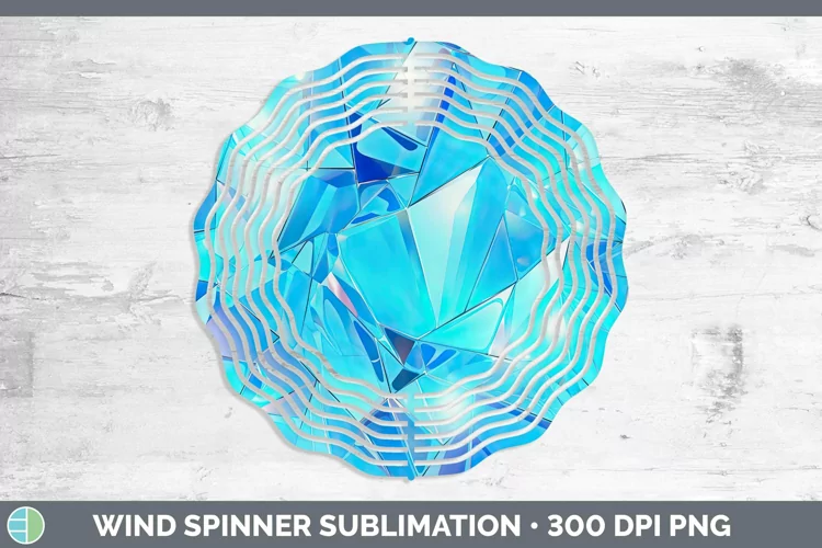 Holographic Cyan Wind Spinner | Sublimation Spinner Designs