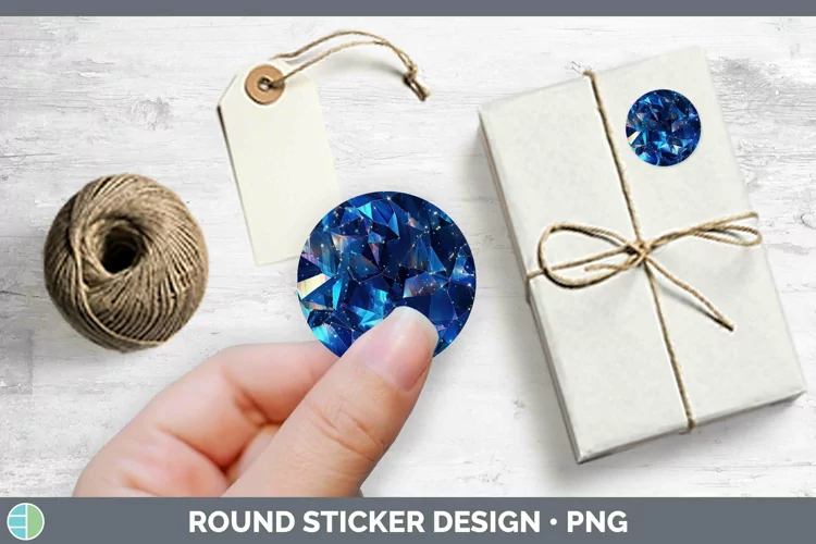 Holographic Dark Blue Stickers | Round Labels Designs