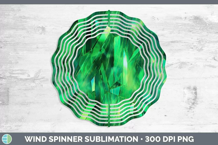Holographic Green Wind Spinner | Sublimation Spinner Designs