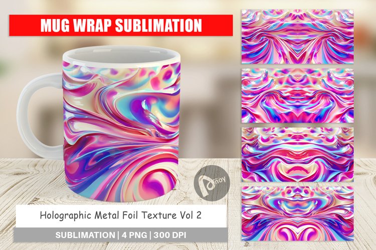 Mug Wrap Design Holographic Metal Foil