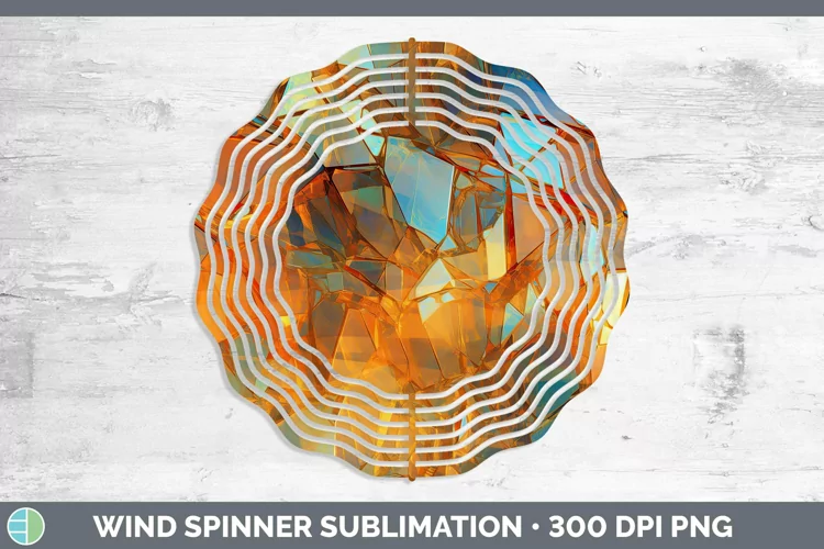 Holographic Orange Wind Spinner | Sublimation Spinner Design