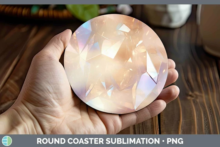 Holographic Pastel Round Coaster | Sublimation Coaster Desi