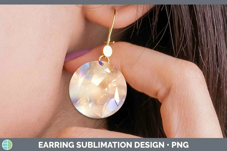 Holographic Pastel Round Earrings | Sublimation Earrings De