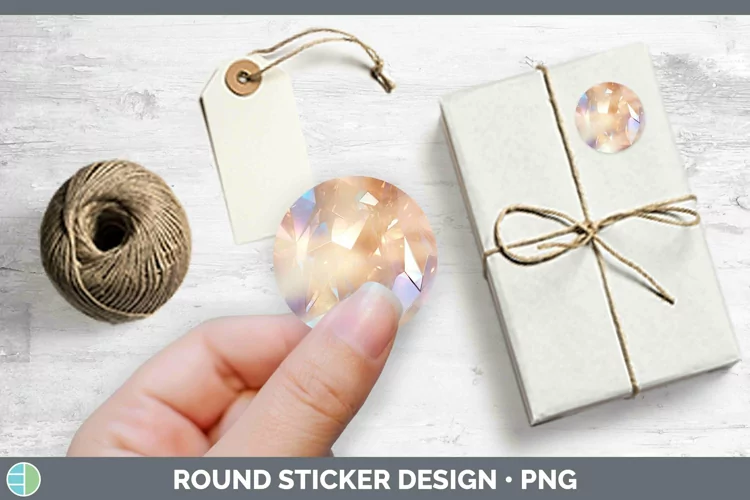 Holographic Pastel Stickers | Round Labels Designs