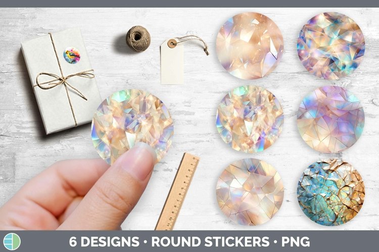Bundle of six Holographic  Stickers designs.