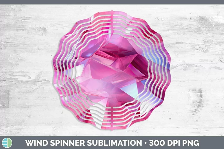 Holographic Pink Wind Spinner | Sublimation Spinner Designs