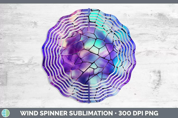 Holographic Purple Wind Spinner | Sublimation Spinner Design