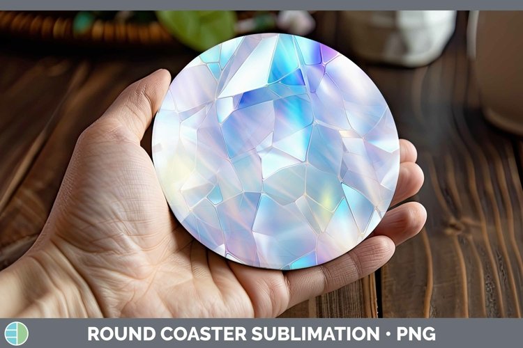GorgeousHolographic Round Coaster design.