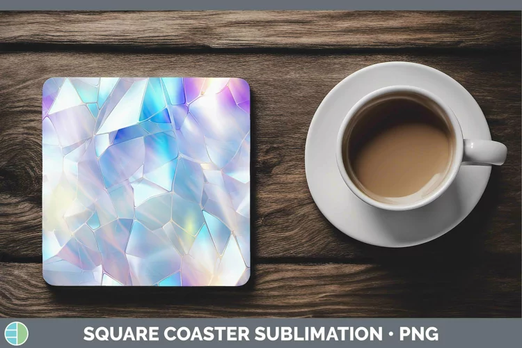Holographic Rainbow Square Coaster | Sublimation Coaster De