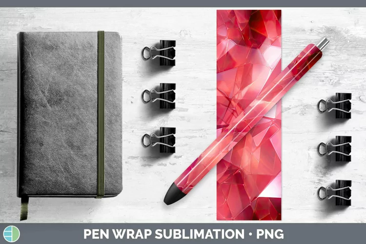 Holographic Red Pen Wrap Sublimation Epoxy Pen Designs