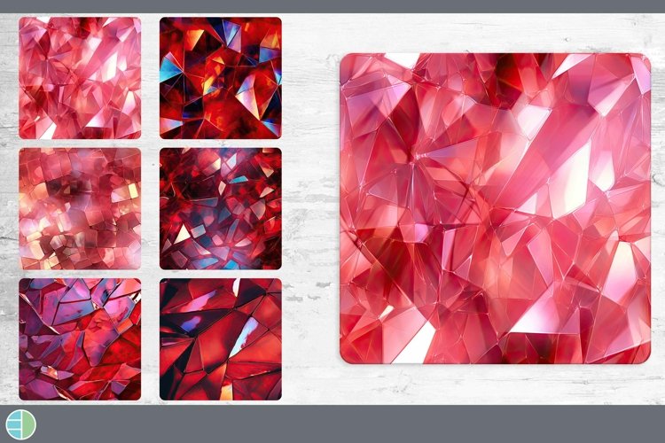 Holographic Red Square Coaster | Bundle Coaster Designs