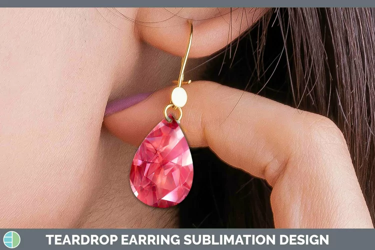 Holographic Red Teardrop Earrings | Sublimation Earrings