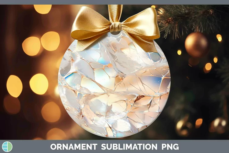 Holographic Silver Ornament | Sublimation Bauble Designs