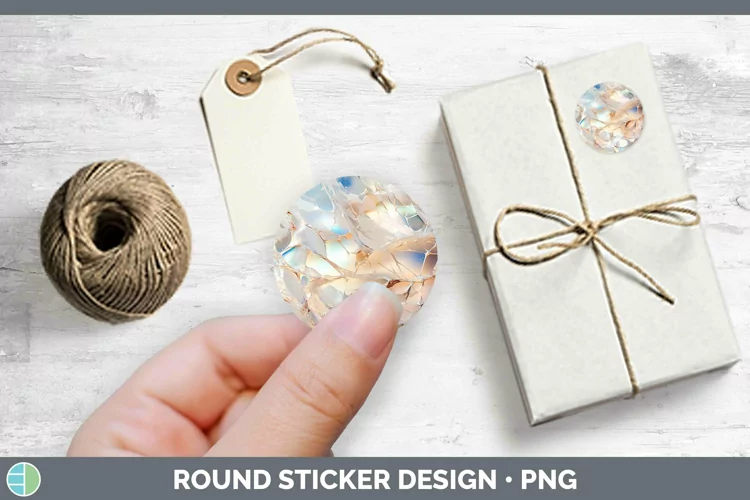 Holographic Silver Stickers | Round Labels Designs