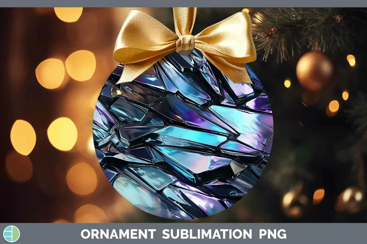 Holographic Slate Ornament | Sublimation Bauble Designs