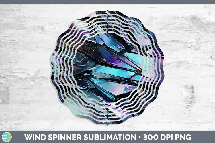 Holographic Slate Wind Spinner | Sublimation Spinner Designs