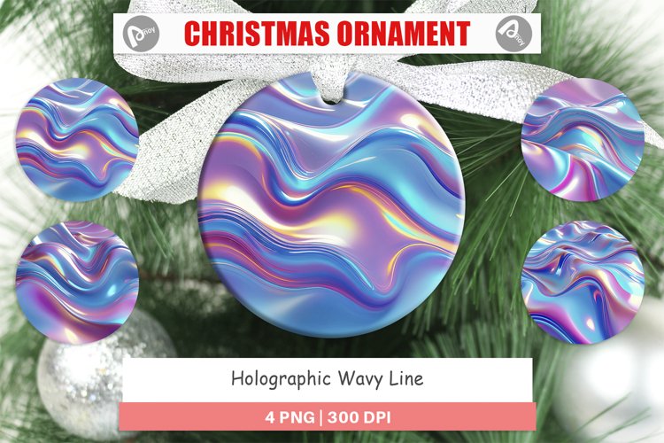 Christmas Ornaments Holographic Waves
