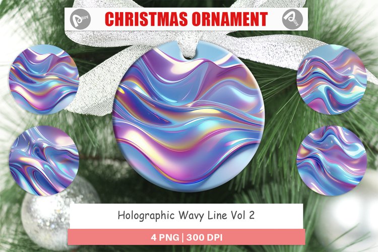 Christmas Ornaments Holographic Waves