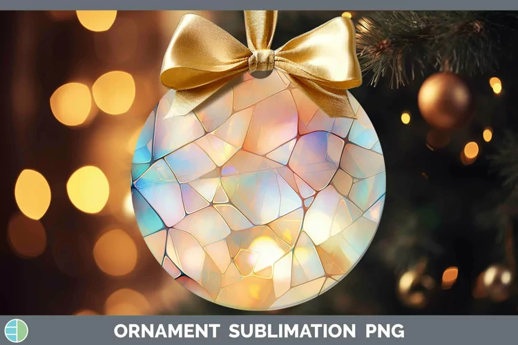 Holographic White Ornament | Sublimation Bauble Designs