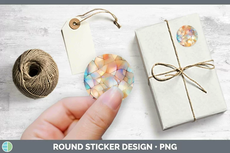 Holographic White Stickers | Round Labels Designs