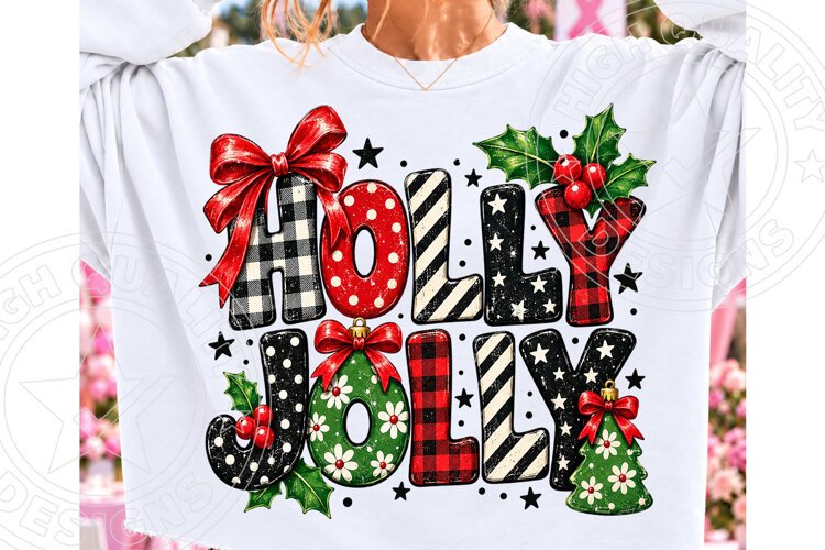 Holy Jolly Plaid Christmas PNG example image 1