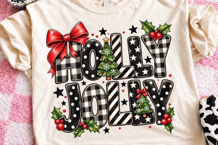 Holy Jolly Plaid Christmas PNG