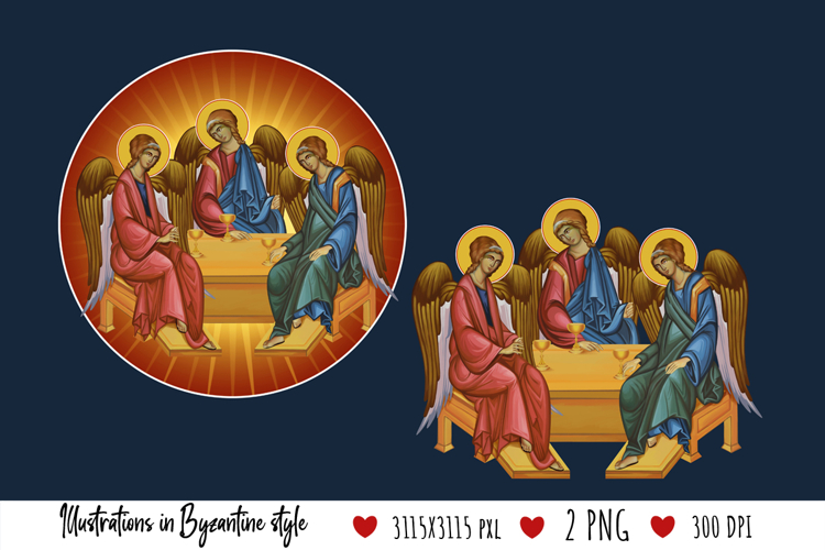 Holy Trinity. Illustration in Byzantine Style
