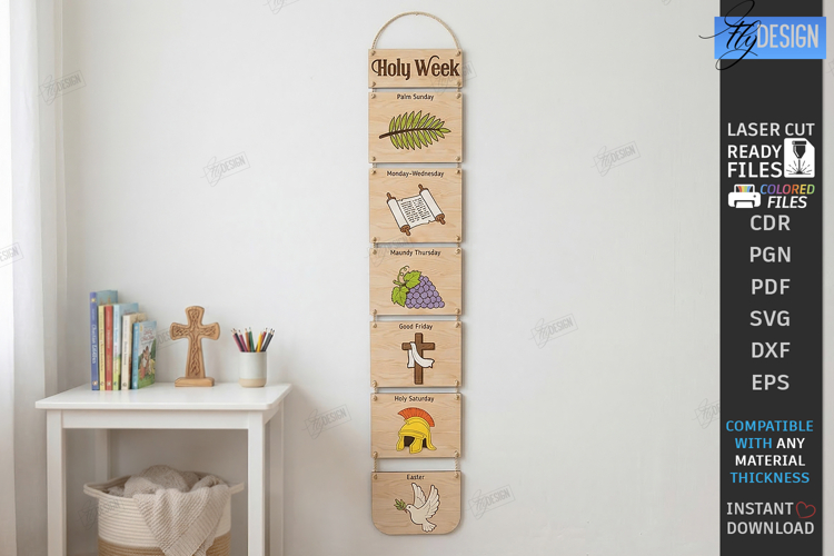 Holy Week Interactive Chart Laser Cut | Easter Story SVG