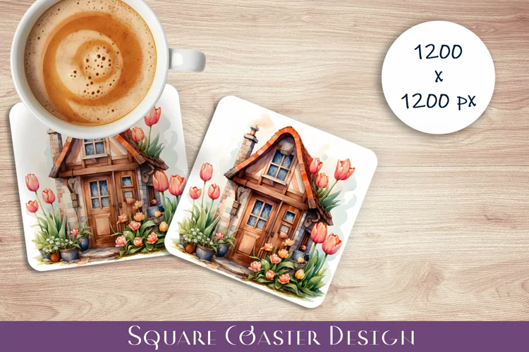 Fairy flowers house Coaster Sublimation | flowers