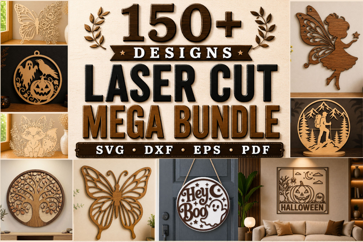 Home Decor Laser Cut Mega Bundle | SVG, DXF, EPS, PDF