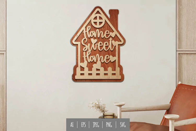 Home Sweet Home, Lovely House 3D Laser Cutting Design