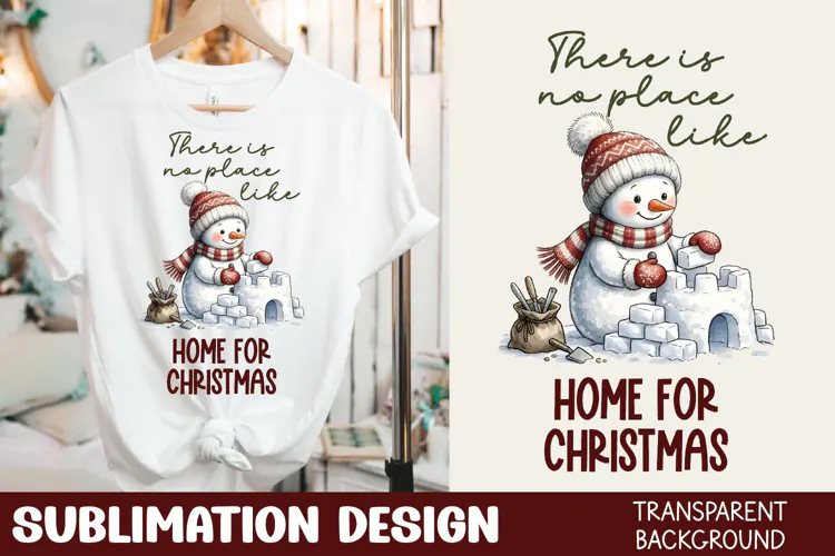 Home for Christmas Tshirt Sublimation